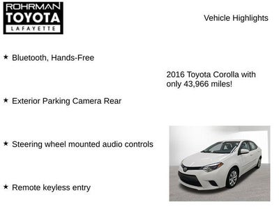 2016 Toyota Corolla LE