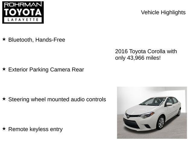 2016 Toyota Corolla LE