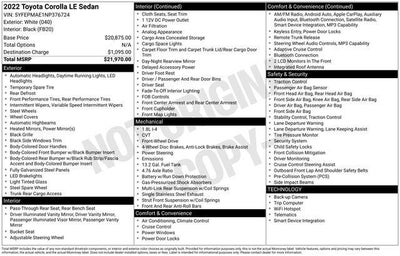 2022 Toyota COROLLA LE