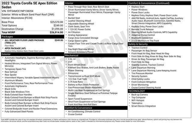 2022 Toyota COROLLA APEX SE