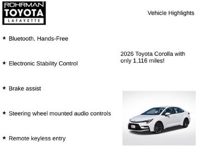 2026 Toyota Corolla SE