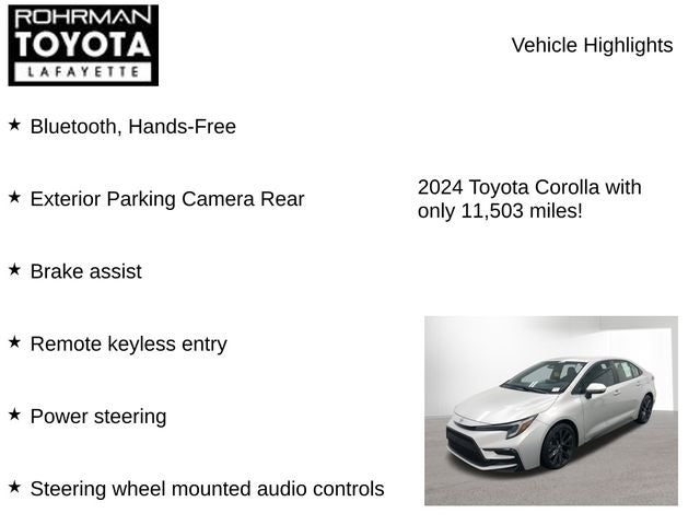 2024 Toyota COROLLA SE