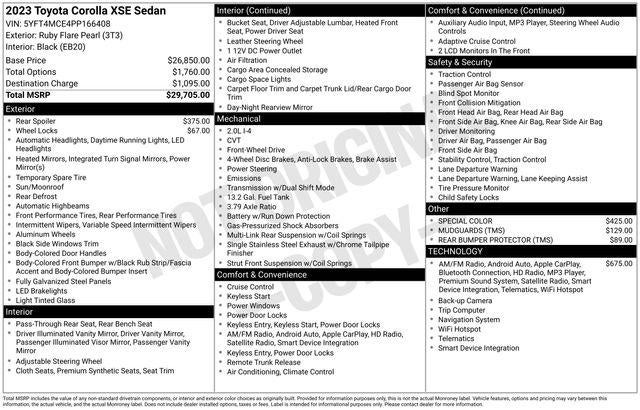 2023 Toyota COROLLA XSE