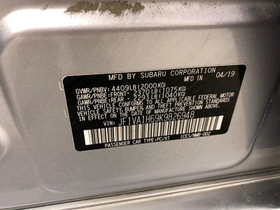 2019 Subaru WRX Limited