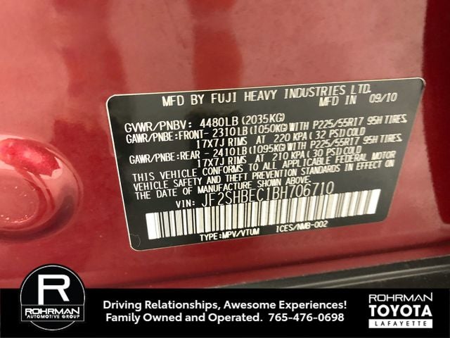 2011 Subaru Forester 2.5X Limited
