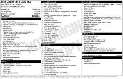 2016 Mazda Mazda MX-5 Club