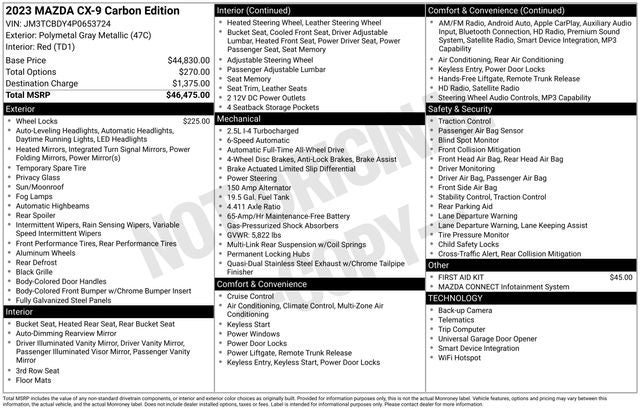 2023 Mazda Mazda CX-9 Carbon Edition