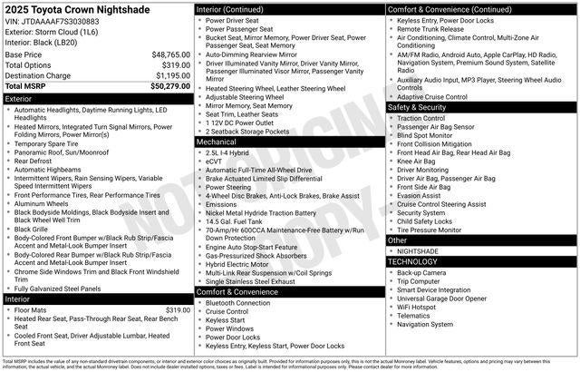 2025 Toyota CROWN Nightshade