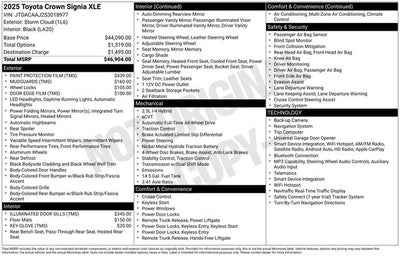 2025 Toyota CROWN SIGNIA XLE