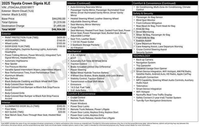 2025 Toyota CROWN SIGNIA XLE