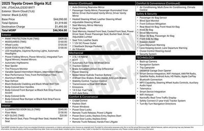 2025 Toyota CROWN SIGNIA XLE