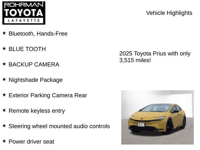2025 Toyota Prius Nightshade