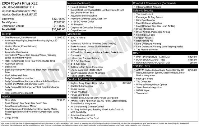 2024 Toyota PRIUS XLE