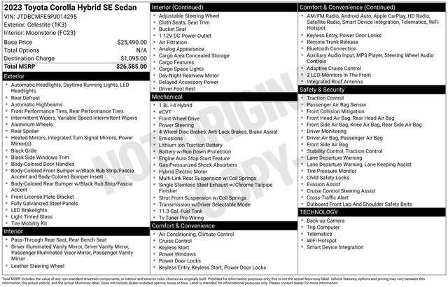 2023 Toyota COROLLA HYBRID SE