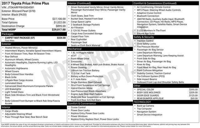 2017 Toyota PRIUS PRIME Plus