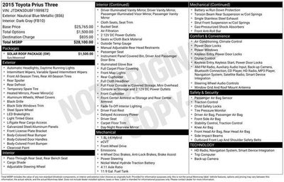 2015 Toyota PRIUS Three