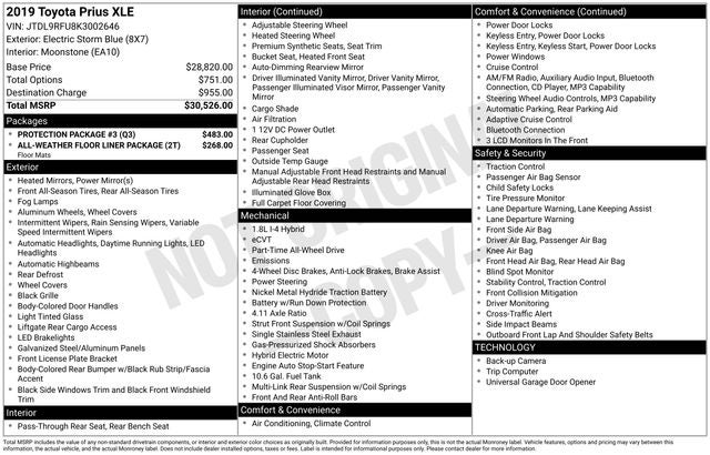 2019 Toyota PRIUS XLE AWD-e
