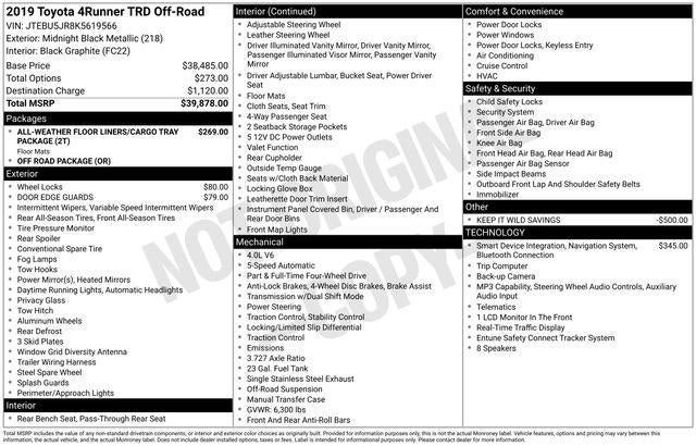 2019 Toyota 4Runner TRD Off-Road