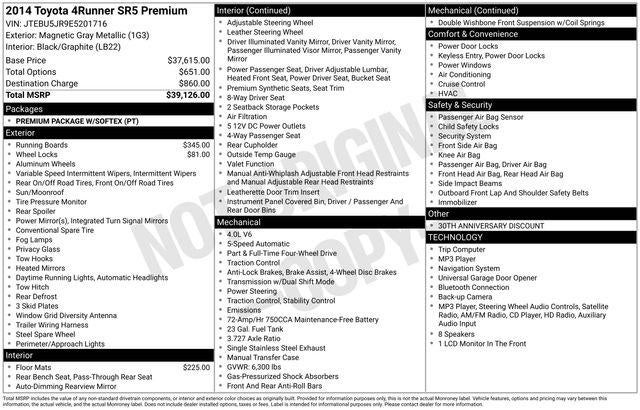 2014 Toyota 4RUNNER SR5 Premium