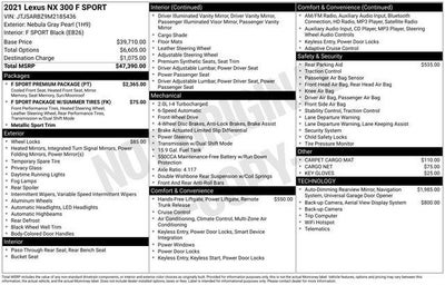 2021 Lexus NX 300 300 F Sport