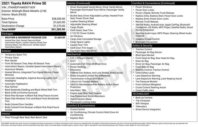 2021 Toyota RAV4 PRIME SE