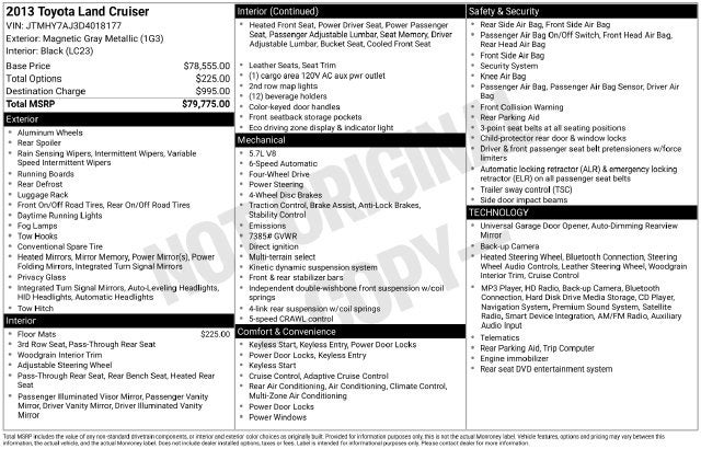 2013 Toyota Land Cruiser Base