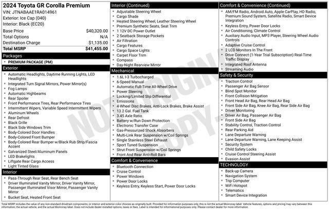 2024 Toyota GR COROLLA Premium