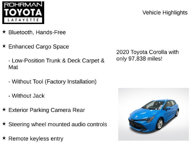 2020 Toyota Corolla Hatchback SE