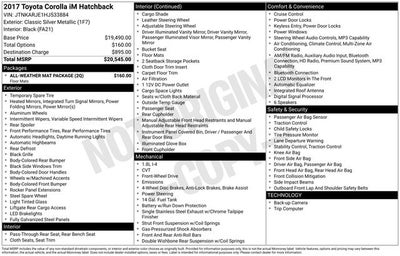 2017 Toyota COROLLA iM Base