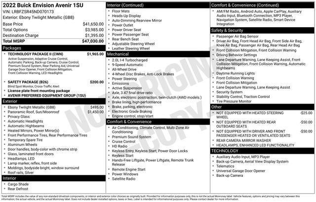 2022 Buick Envision Avenir