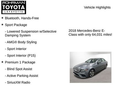 2018 Mercedes-Benz E-Class E 300 4MATIC®