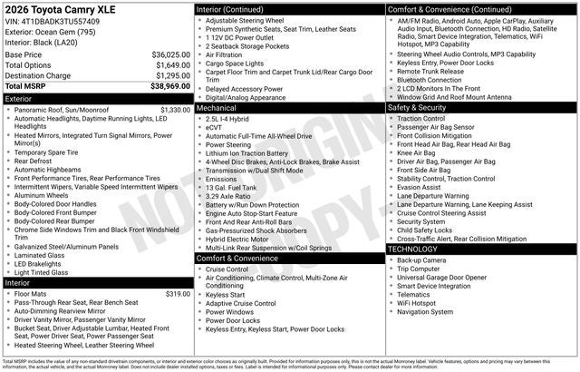 2026 Toyota Camry XLE AWD