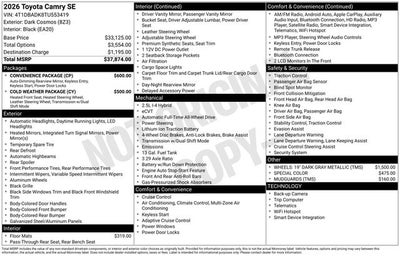 2026 Toyota Camry SE AWD
