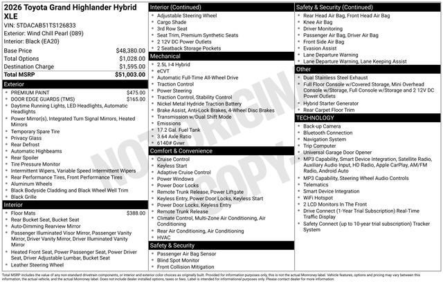 2026 Toyota Grand Highlander Hybrid XLE