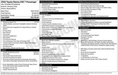 2026 Toyota Sienna XSE