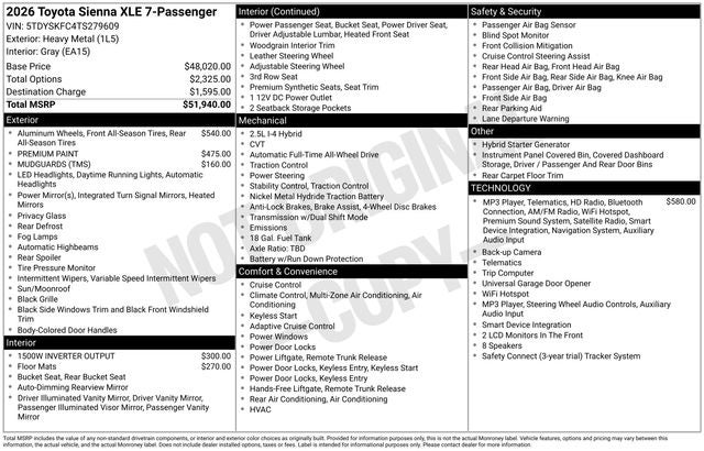 2026 Toyota Sienna XLE