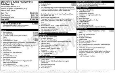 2026 Toyota Tundra Platinum