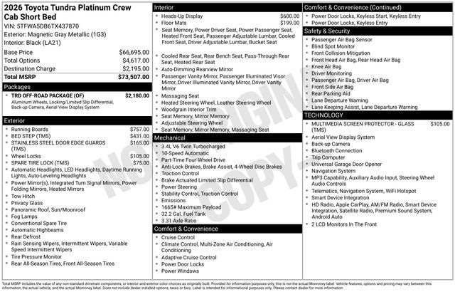 2026 Toyota Tundra Platinum