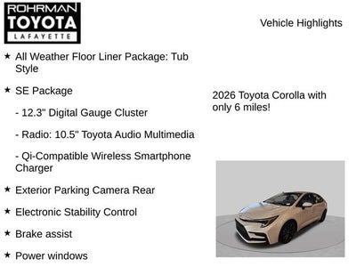 2026 Toyota Corolla SE