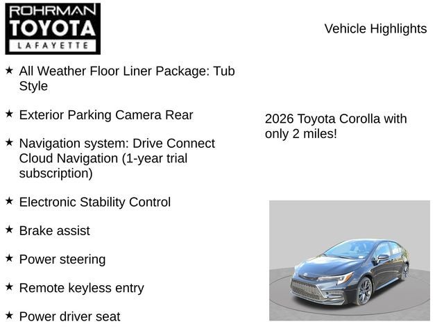 2026 Toyota Corolla XSE