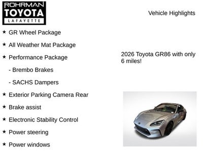 2026 Toyota GR86 Premium MT