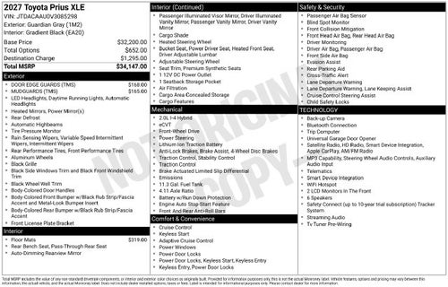 2027 Toyota Prius XLE