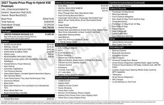 2027 Toyota Prius Plug-in Hybrid XSE Premium