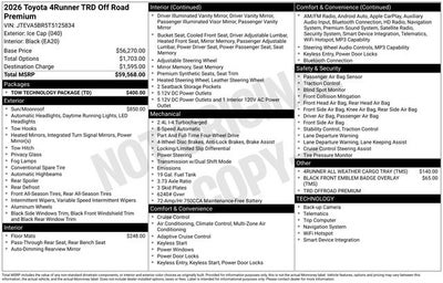 2026 Toyota 4Runner TRD Off-Road Premium