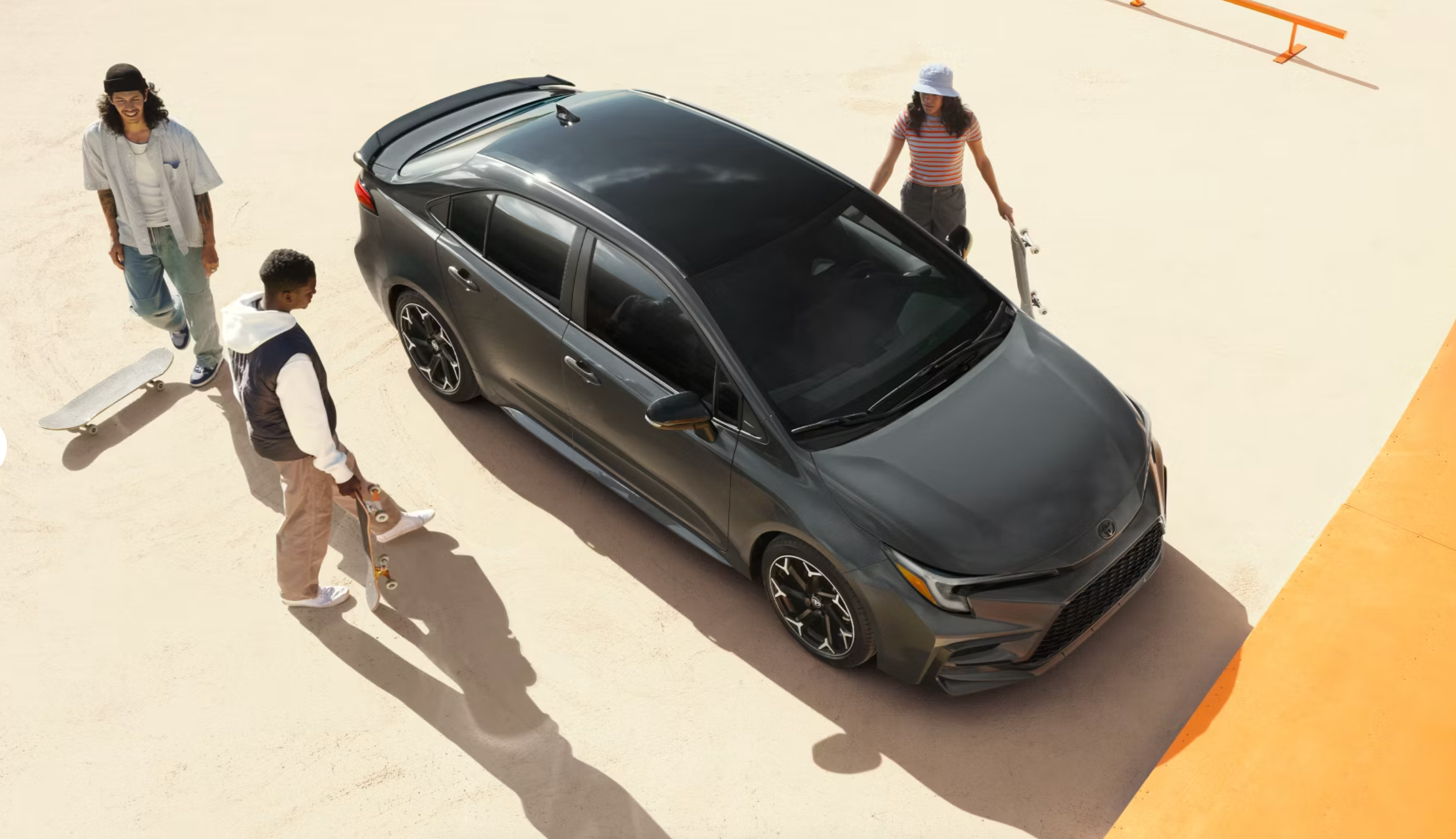 2025 Toyota Corolla at a skate park