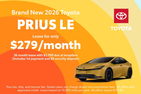 Brand New 2026 Toyota Prius LE