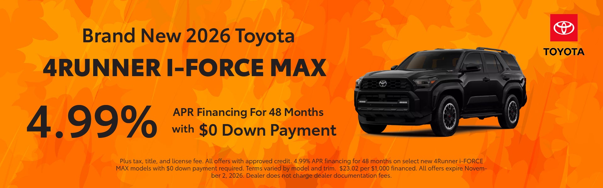 Brand New 2026 Toyota 4Runner i-FORCE MAX