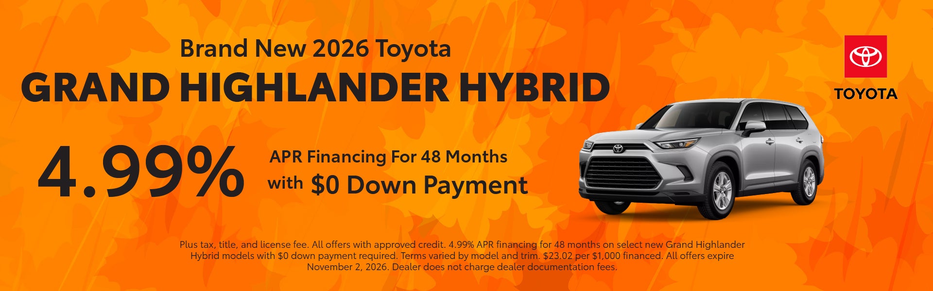 Brand New 2026 Toyota Grand Highlander Hybrid