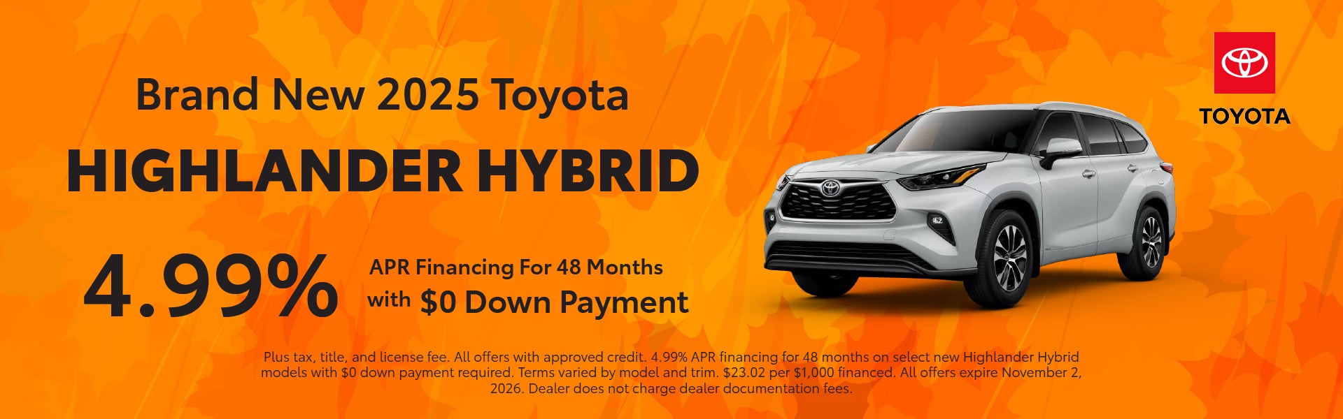 Brand New 2026 Toyota Highlander Hybrid