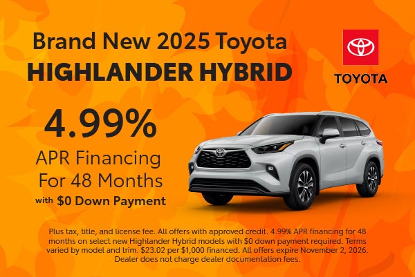 Brand New 2026 Toyota Highlander Hybrid
